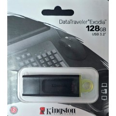 זכרון נייד Kingston DataTraveler Exodia 128GB USB3.2 gen1 BLK