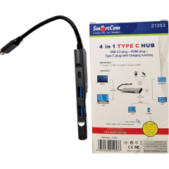 מפצל USB 3.0 Port + HDMI Port + Type C Port